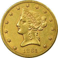 Moneta, USA, Coronet Head, $10, Eagle, 1861, Philadelphia, EF(40-45), Złoto