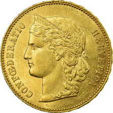 Coin, Switzerland, 20 Francs, 1892, Bern, AU(55-58), Gold, KM:31.3