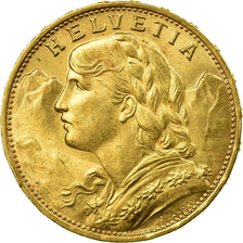 Münze, Schweiz, 20 Francs, 1922, Bern, UNZ+, Gold, KM:35.1