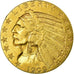 Moneta, Stati Uniti, Indian Head, $5, Half Eagle, 1909, Philadelphia, BB+, Oro