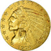 Moneta, Stati Uniti, Indian Head, $5, Half Eagle, 1908, Philadelphia, BB, Oro