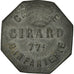 Moeda, França, Cantine GIRARD, Cholet, 50 Centimes, EF(40-45), Zinco