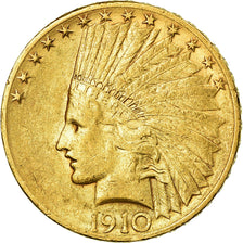 Coin, United States, Indian Head, $10, Eagle, 1910, Denver, AU(50-53), Gold