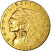 Moneta, Stati Uniti, Indian Head, $2.50, Quarter Eagle, 1912, Philadelphia, BB