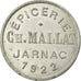 Münze, Frankreich, Epicerie, Ch.MALLAT, Jarnac, 25 Centimes, 1922, SS+