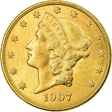 Moeda, Estados Unidos da América, Liberty Head, $20, Double Eagle, 1907, U.S.