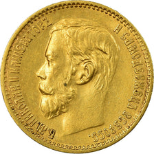 Münze, Russland, Nicholas II, 5 Roubles, 1898, St. Petersburg, VZ, Gold, KM:62