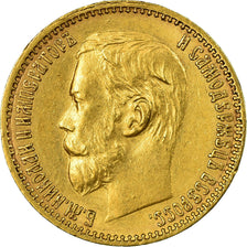 Moneda, Rusia, Nicholas II, 5 Roubles, 1898, St. Petersburg, EBC, Oro, KM:62