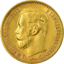 Münze, Russland, Nicholas II, 5 Roubles, 1899, St. Petersburg, SS+, Gold, KM:62