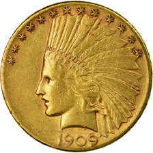 Coin, United States, Indian Head, $10, Eagle, 1909, U.S. Mint, San Francisco