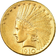 Moneda, Estados Unidos, Indian Head, $10, Eagle, 1910, Denver, MBC+, Oro, KM:130