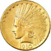 Coin, United States, Indian Head, $10, Eagle, 1910, Denver, AU(50-53), Gold