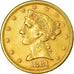 Moneta, Stati Uniti, Coronet Head, $5, Half Eagle, 1881, San Francisco, BB, Oro