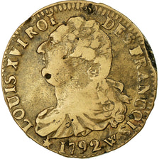 Coin, France, Louis XVI, 2 Sols, 1792, Lille, VF(30-35), Bronze, KM:603.16