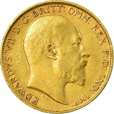 Coin, Great Britain, Edward VII, 1/2 Sovereign, 1902, EF(40-45), Gold, KM:804