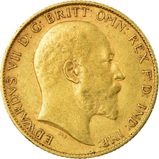 Munten, Groot Bretagne, Edward VII, 1/2 Sovereign, 1907, ZF, Goud, KM:804