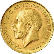 Moneda, Gran Bretaña, George V, 1/2 Sovereign, 1914, EBC, Oro, KM:819