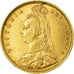 Moeda, Grã-Bretanha, Victoria, 1/2 Sovereign, 1890, AU(55-58), Dourado, KM:766