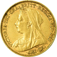 Moeda, Grã-Bretanha, Victoria, 1/2 Sovereign, 1901, EF(40-45), Dourado, KM:784