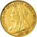 Moneta, Gran Bretagna, Victoria, 1/2 Sovereign, 1901, BB, Oro, KM:784