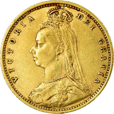 Münze, Großbritannien, Victoria, 1/2 Sovereign, 1892, SS+, Gold, KM:766