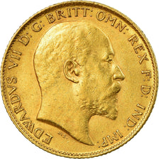 Moneta, Gran Bretagna, Edward VII, 1/2 Sovereign, 1907, BB+, Oro, KM:804