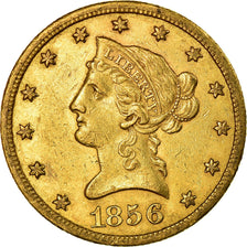 Moneta, USA, Coronet Head, $10, Eagle, 1856, San Francisco, AU(50-53), Złoto