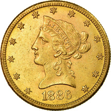 Moneta, Stati Uniti, Coronet Head, $10, Eagle, 1886, San Francisco, SPL, Oro