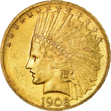 Moeda, Estados Unidos da América, Indian Head, $10, Eagle, 1908, Philadelphia