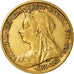 Moneta, Gran Bretagna, Victoria, 1/2 Sovereign, 1898, BB, Oro, KM:784