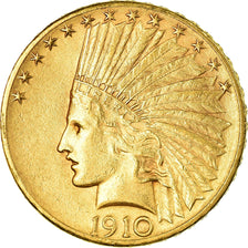 Munten, Verenigde Staten, Indian Head, $10, Eagle, 1910, Denver, PR, Goud