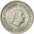 Coin, Netherlands, Juliana, 25 Cents, 1957, EF(40-45), Nickel, KM:183