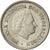Netherlands, Juliana, 25 Cents, 1955, EF(40-45), Nickel, KM:183
