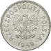 Polen, Zloty, 1949, Warsaw, S+, Aluminium, KM:45a