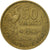 Moneda, Francia, Guiraud, 50 Francs, 1954, Paris, BC+, Aluminio - bronce