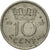 Moneda, Países Bajos, Juliana, 10 Cents, 1957, BC+, Níquel, KM:182