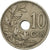 Moneta, Belgio, 10 Centimes, 1929, MB+, Rame-nichel, KM:85.1