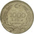 Moneda, Turquía, 1000 Lira, 1990, BC+, Níquel - latón, KM:997
