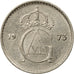 Munten, Zweden, Gustaf VI, 10 Öre, 1973, FR+, Copper-nickel, KM:835