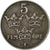 Munten, Zweden, Gustaf V, 5 Öre, 1949, ZF, Iron, KM:812