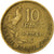 Moneda, Francia, Guiraud, 10 Francs, 1954, Beaumont - Le Roger, MBC, Aluminio -