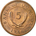 Coin, Uganda, 5 Cents, 1966, EF(40-45), Bronze, KM:1