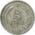 Moneta, Singapur, 5 Cents, 1971, Singapore Mint, EF(40-45), Aluminium, KM:8