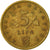 Moneta, Chorwacja, 5 Lipa, 1997, VF(30-35), Mosiądz platerowany stalą, KM:5