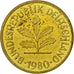 Coin, GERMANY - FEDERAL REPUBLIC, 5 Pfennig, 1980, Karlsruhe, VF(30-35), Brass