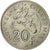 Coin, New Caledonia, 20 Francs, 1977, Paris, EF(40-45), Nickel, KM:12