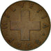 Moneda, Suiza, Rappen, 1958, Bern, MBC, Bronce, KM:46