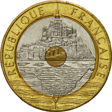 Coin, France, Mont Saint Michel, 20 Francs, 1992, Paris, EF(40-45)