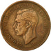 Coin, Great Britain, George VI, 1/2 Penny, 1938, VF(30-35), Bronze, KM:844