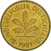 Münze, Bundesrepublik Deutschland, 5 Pfennig, 1981, Karlsruhe, SS, Brass Clad